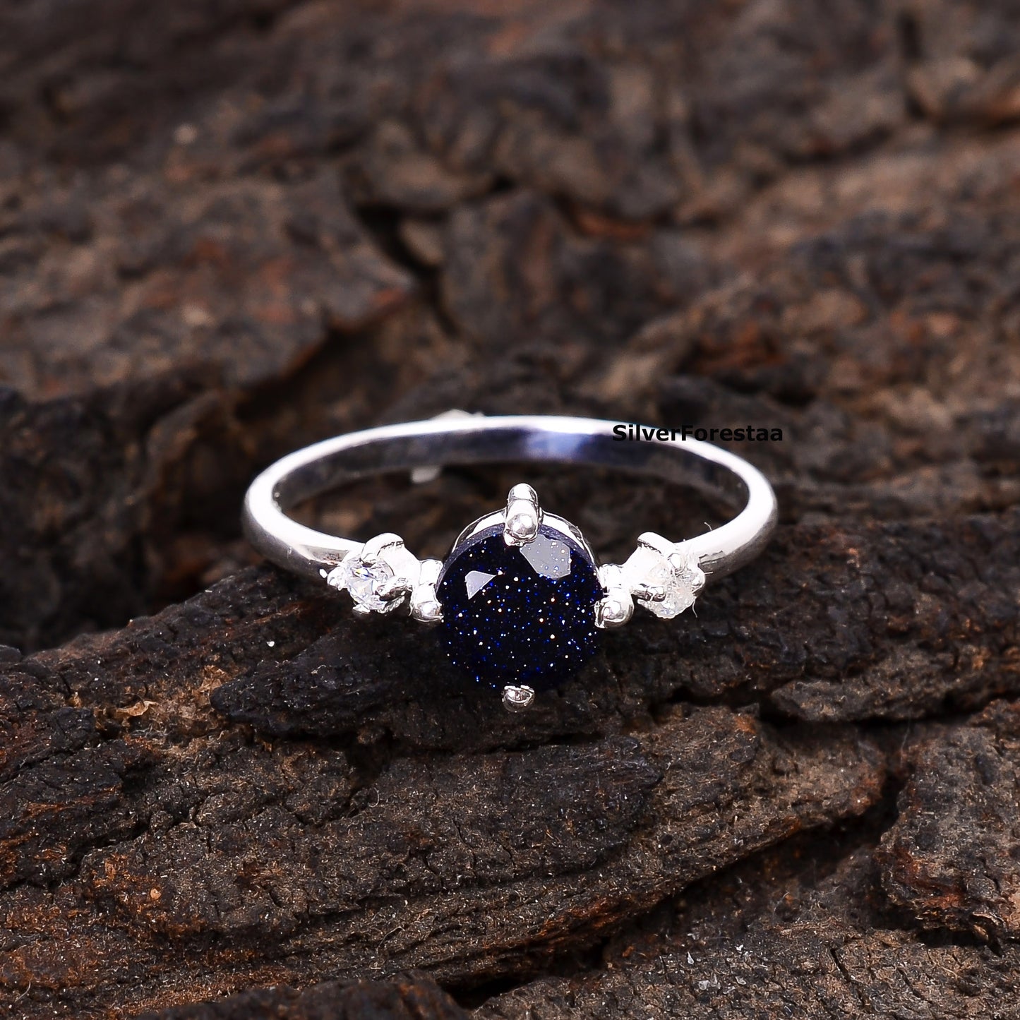 Handmade 925 Sterling Silver Sandstone Women’s Ring - SilverForestaa - SILVERFORESTAA