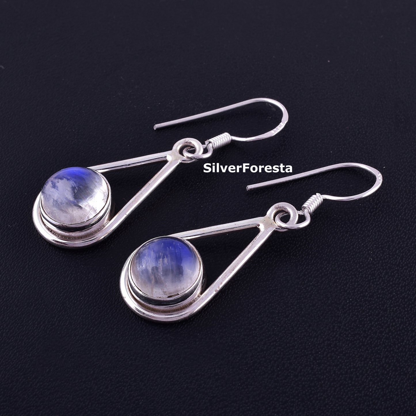 925 Silver Earring Rainbow Moonstone Earring - SilverForestaa
