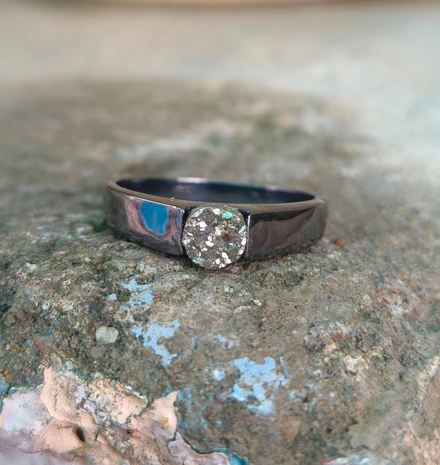 Rough Pyrite Men’s Silver Ring I SilverForestaa - SILVERFORESTAA