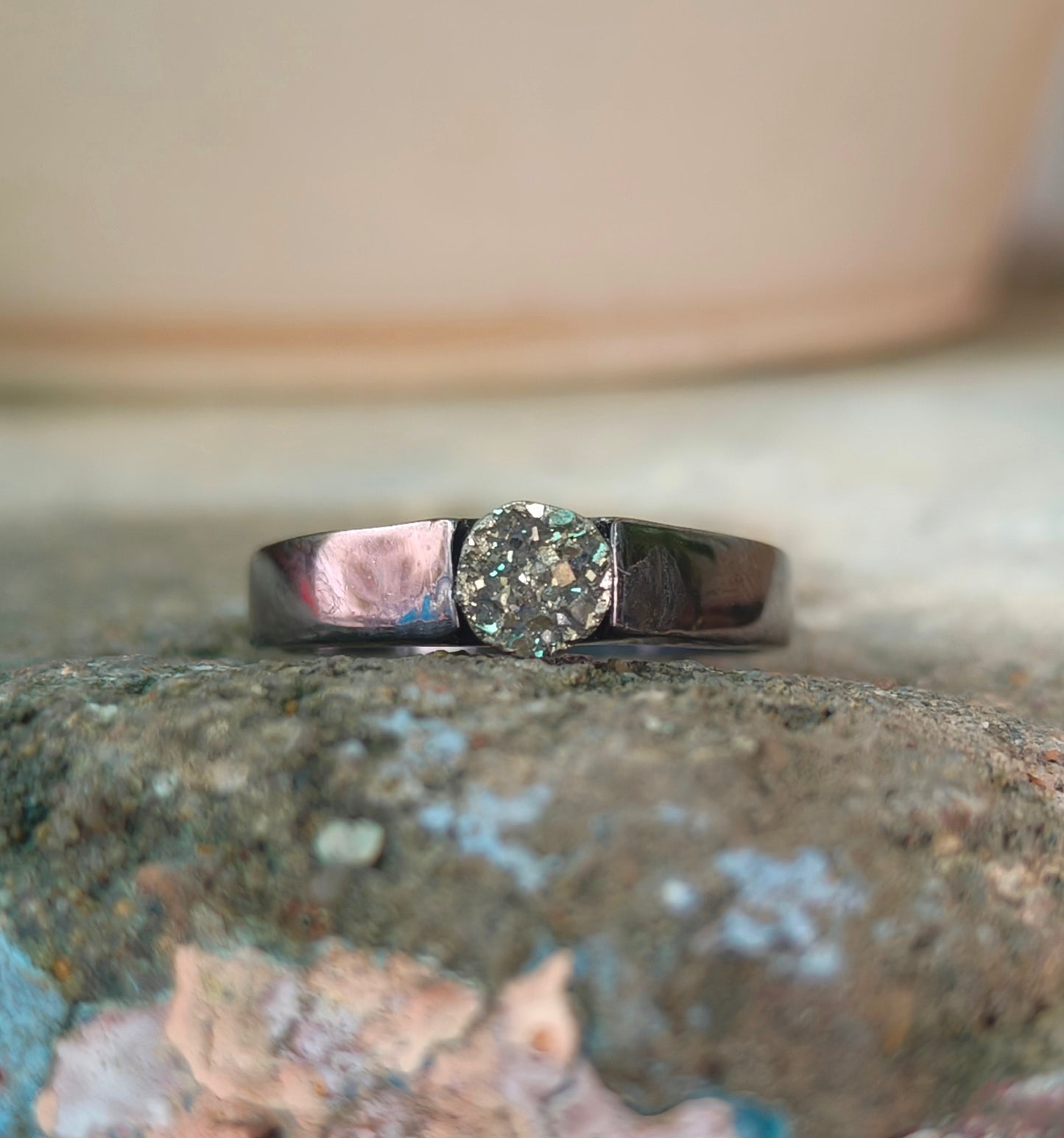 Rough Pyrite Men’s Silver Ring I SilverForestaa - SILVERFORESTAA