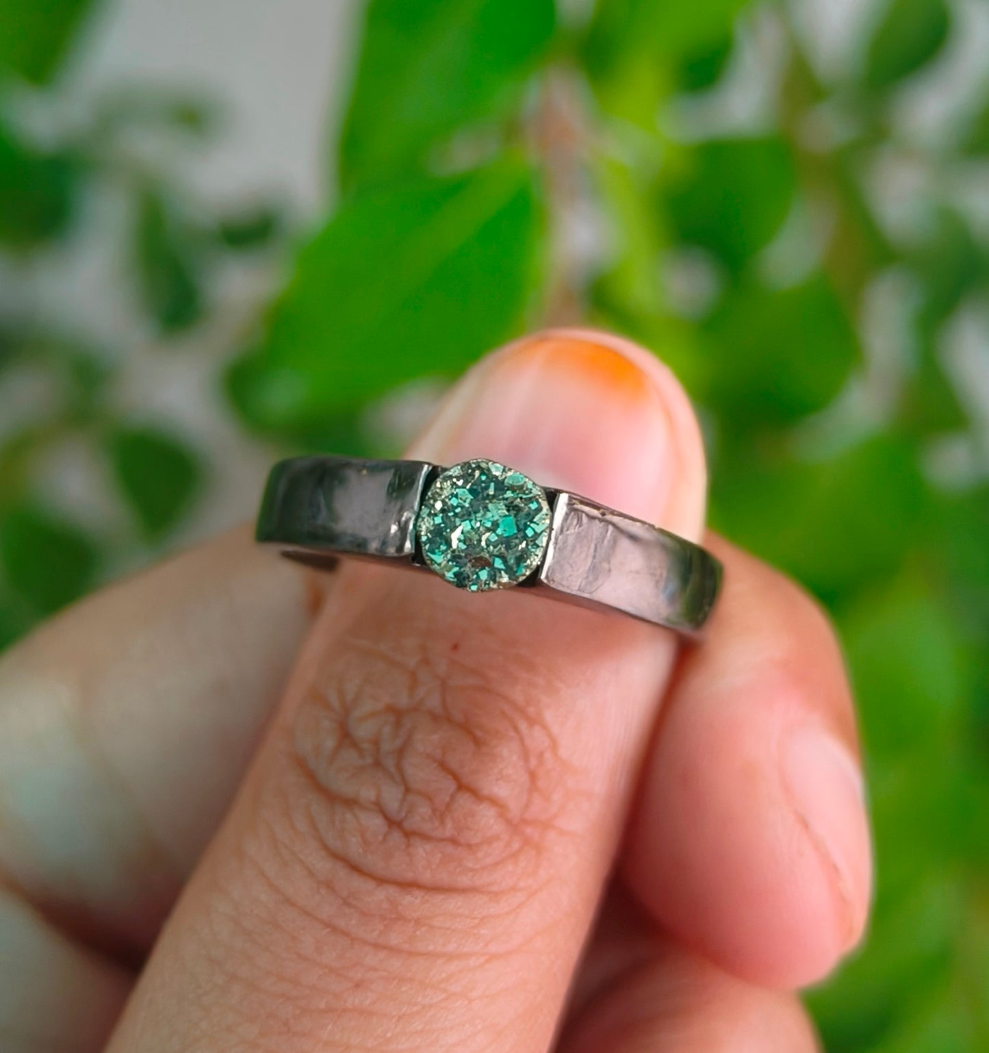 Rough Pyrite Men’s Silver Ring I SilverForestaa - SILVERFORESTAA