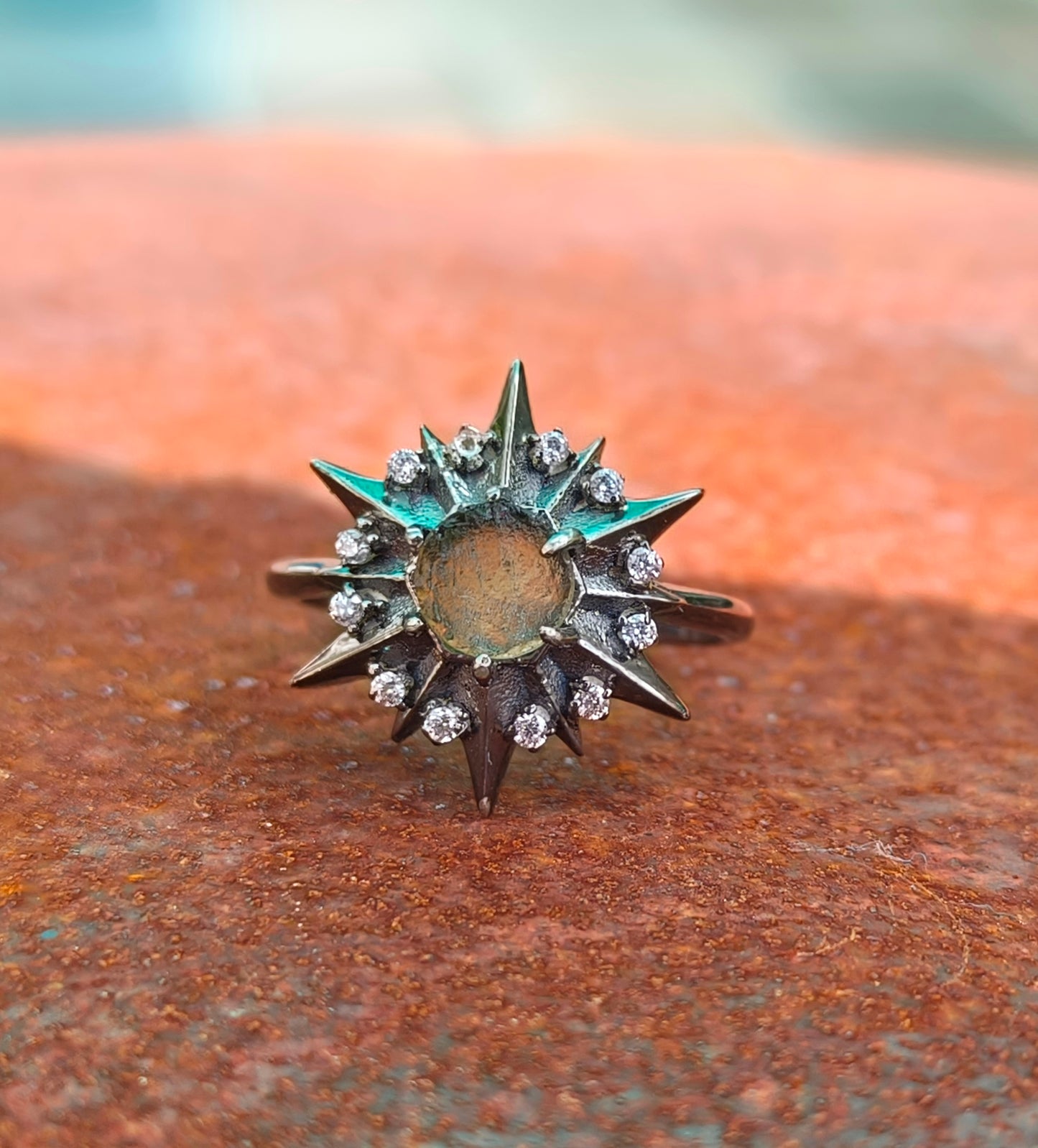 925 Sterling Silver Raw Moldavite Engagement Ring – Authentic Jewelry - SILVERFORESTAA