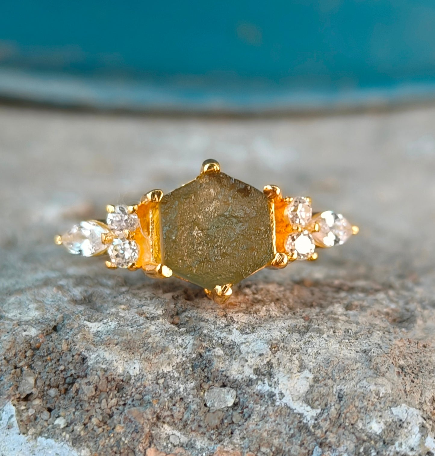 Raw Moldavite Silver Ring – SilverForestaa