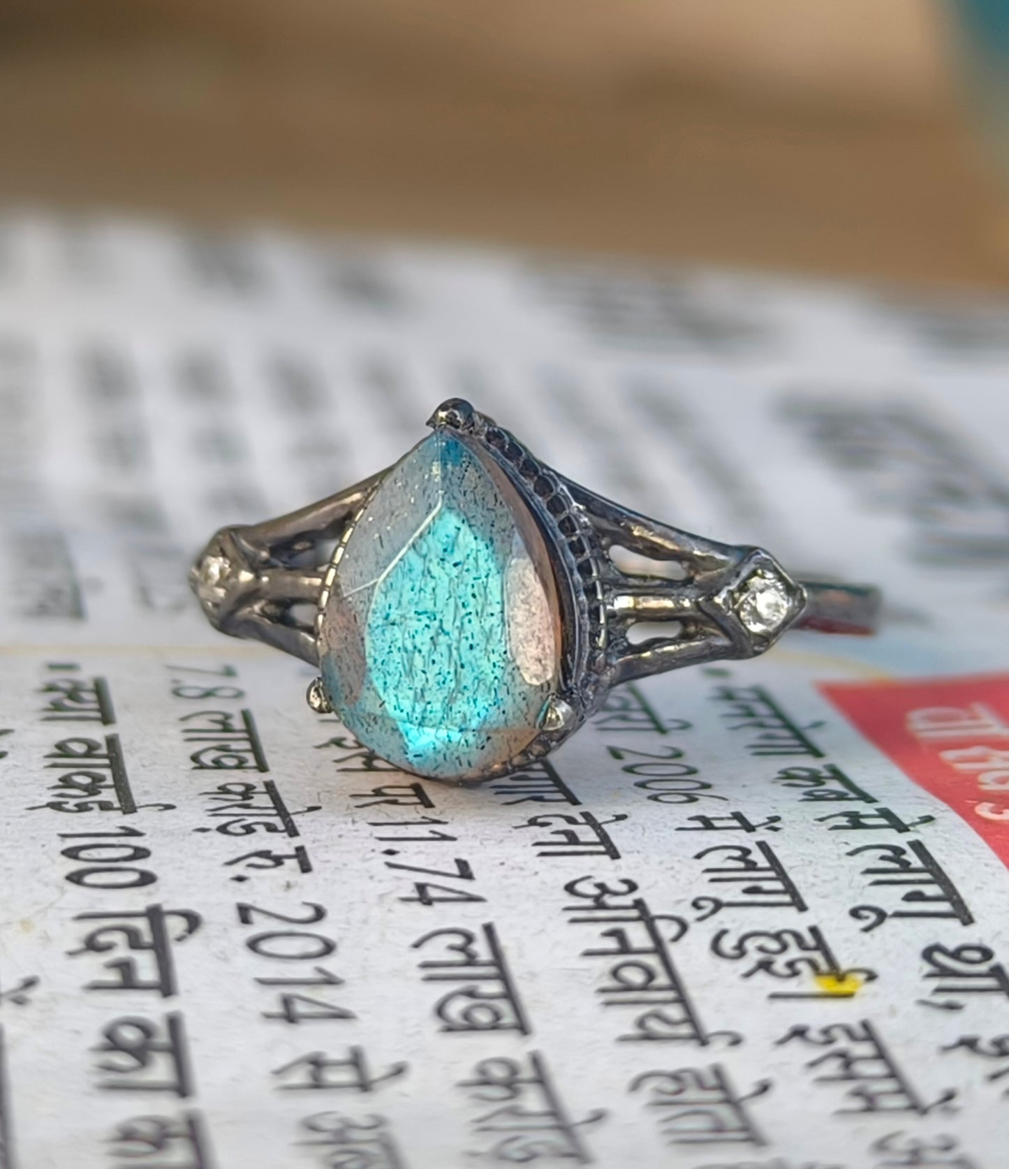 Blue Fire Labradorite Ring – 925 Sterling Silver , SilverForestaa