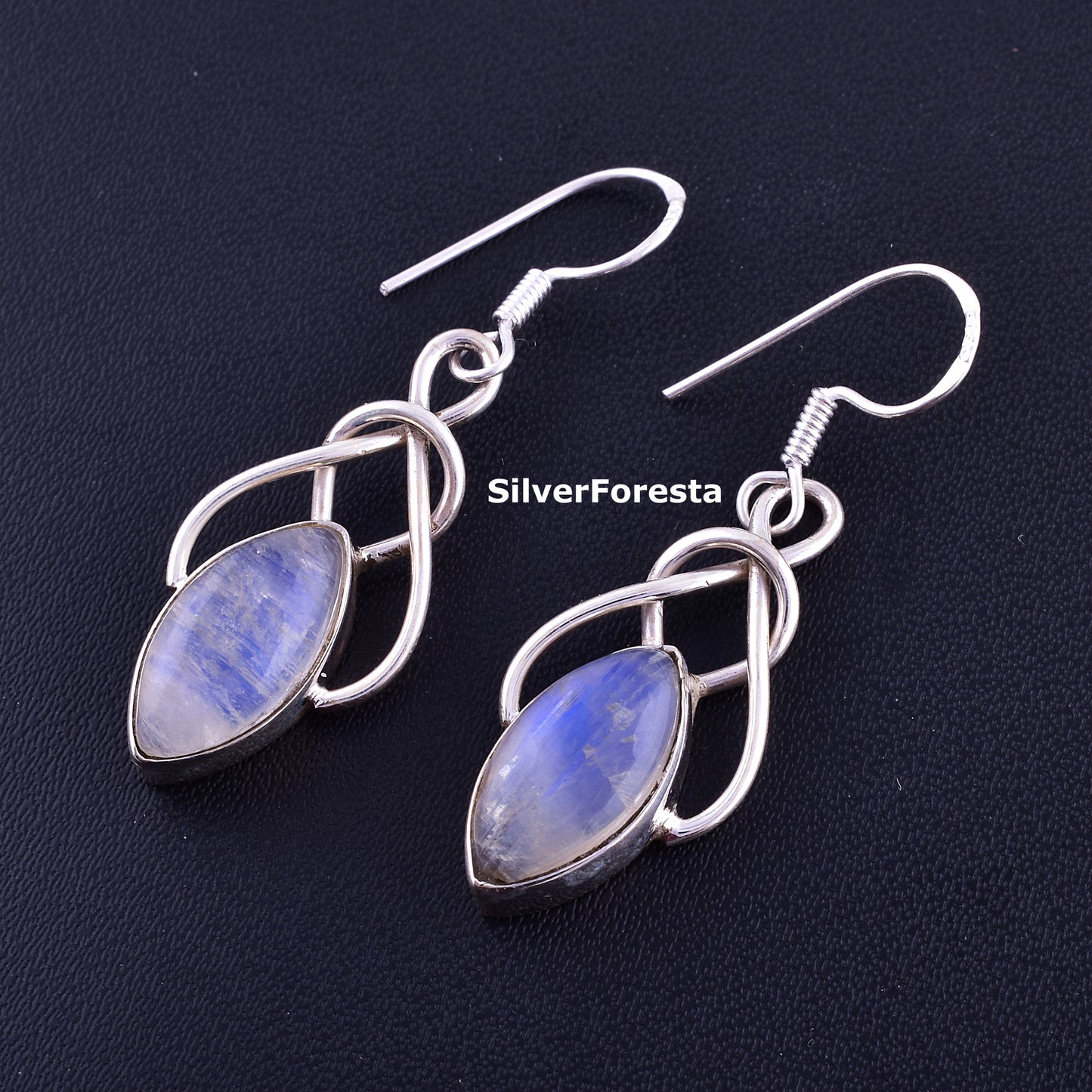 925 Silver Earring Rainbow Moonstone Earring
