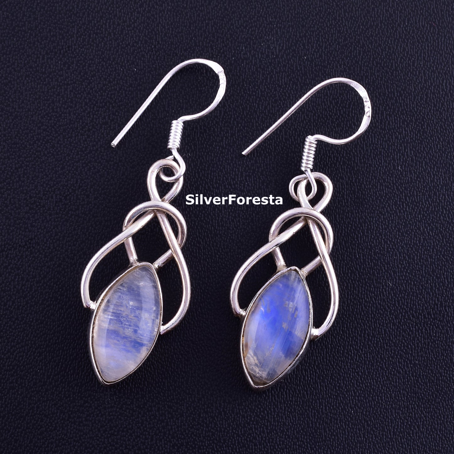 925 Silver Earring Rainbow Moonstone Earring