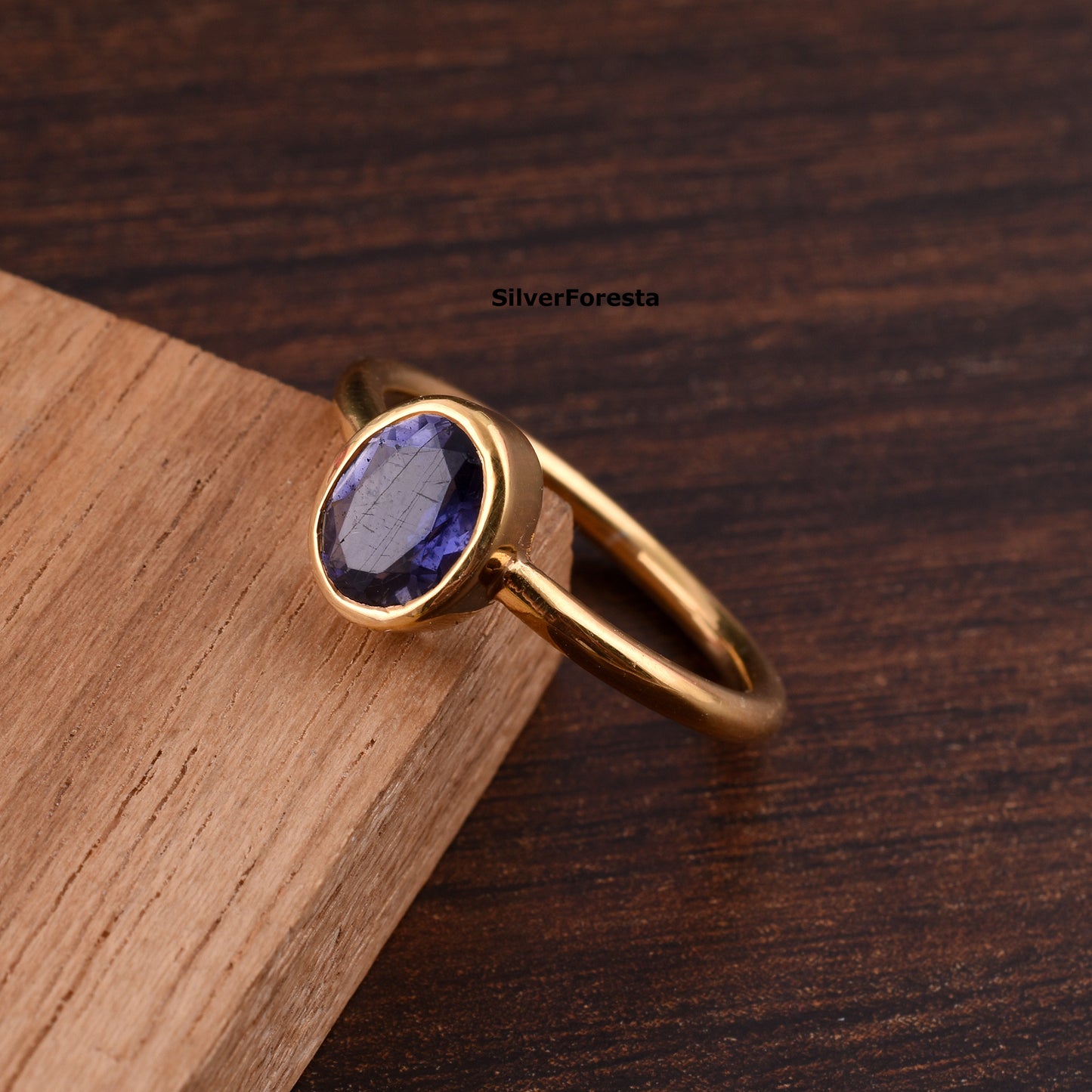 Blue Sapphire Stacking Ring – Handmade Artisan Silver Jewelry