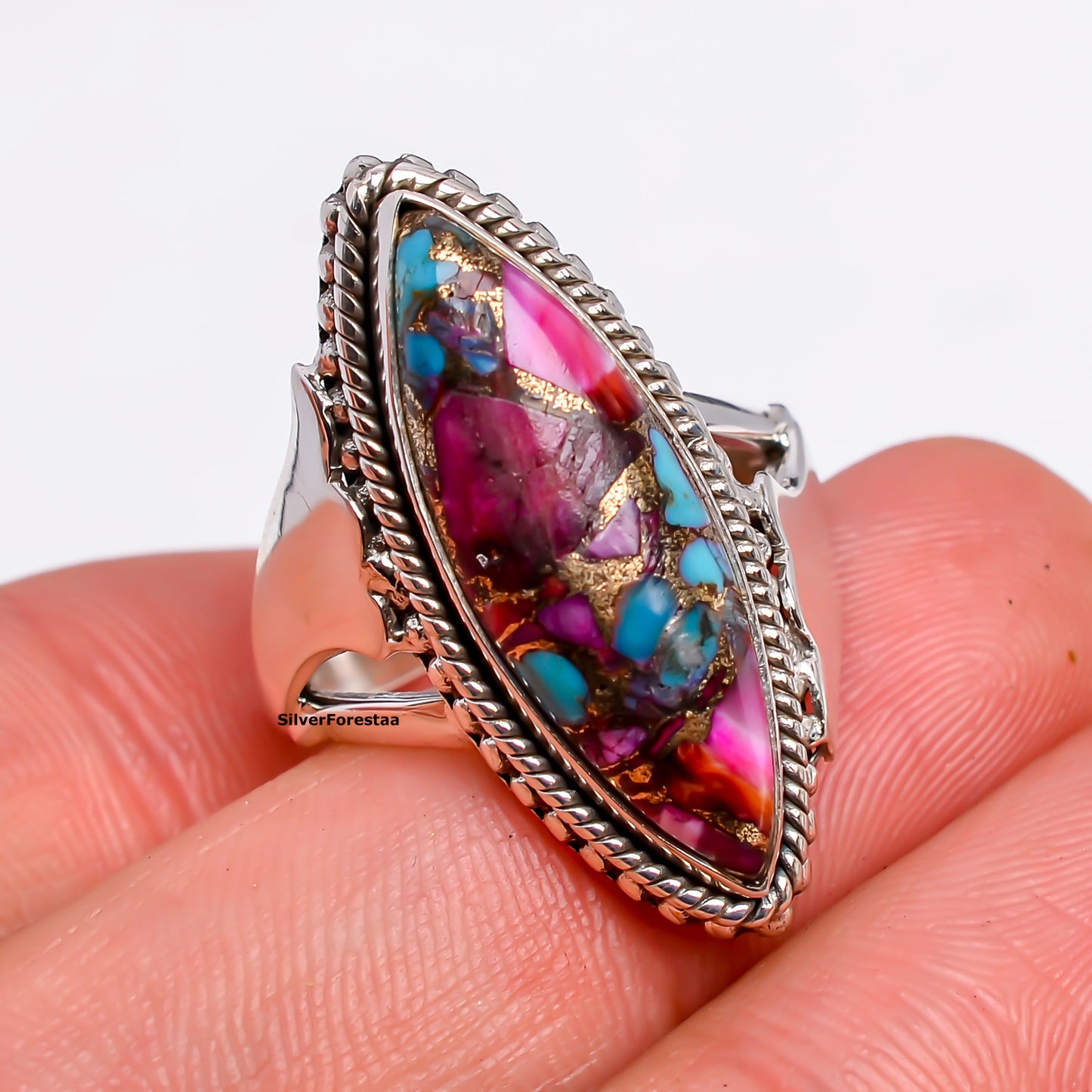 Oyster Turquoise Ring by Silverforestaa – Artisan Craftsmanship - SILVERFORESTAA