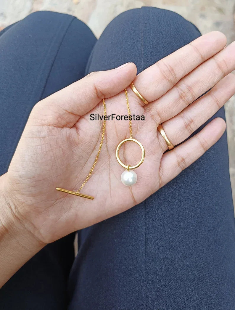 Gold Toggle Necklace - SILVERFORESTAA