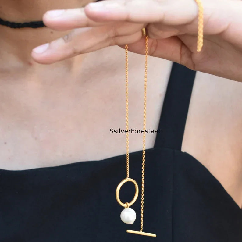 Gold Toggle Necklace - SILVERFORESTAA