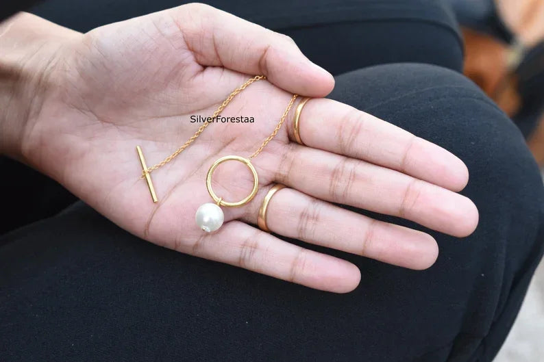 Gold Toggle Necklace - SILVERFORESTAA