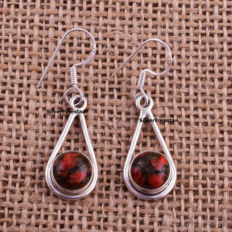 Natural Copper Turquoise Earring - SILVERFORESTAA