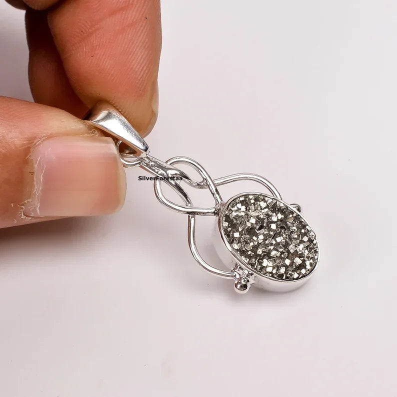 Golden Pyrite Minimalist Necklace - SILVERFORESTAA