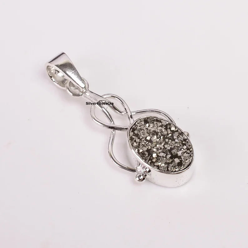 Golden Pyrite Minimalist Necklace - SILVERFORESTAA