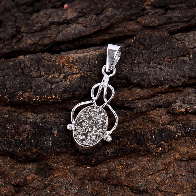 Golden Pyrite Minimalist Necklace - SILVERFORESTAA