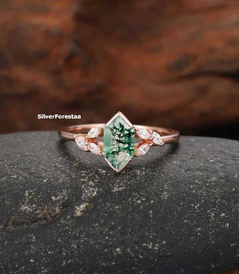 Moss Agate Magic – 925 Sterling Silver Artisan Ring