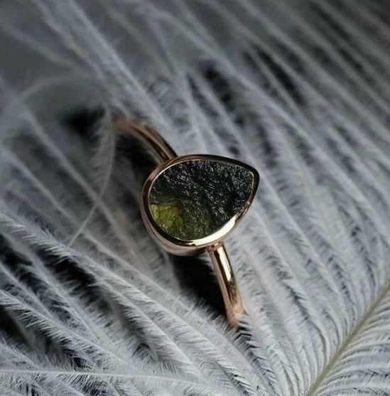 Rare Moldavite Silver Ring – Perfect for Crystal Lovers