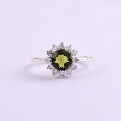 Premium Moldavite Silver Ring | Silverforestaa Collection