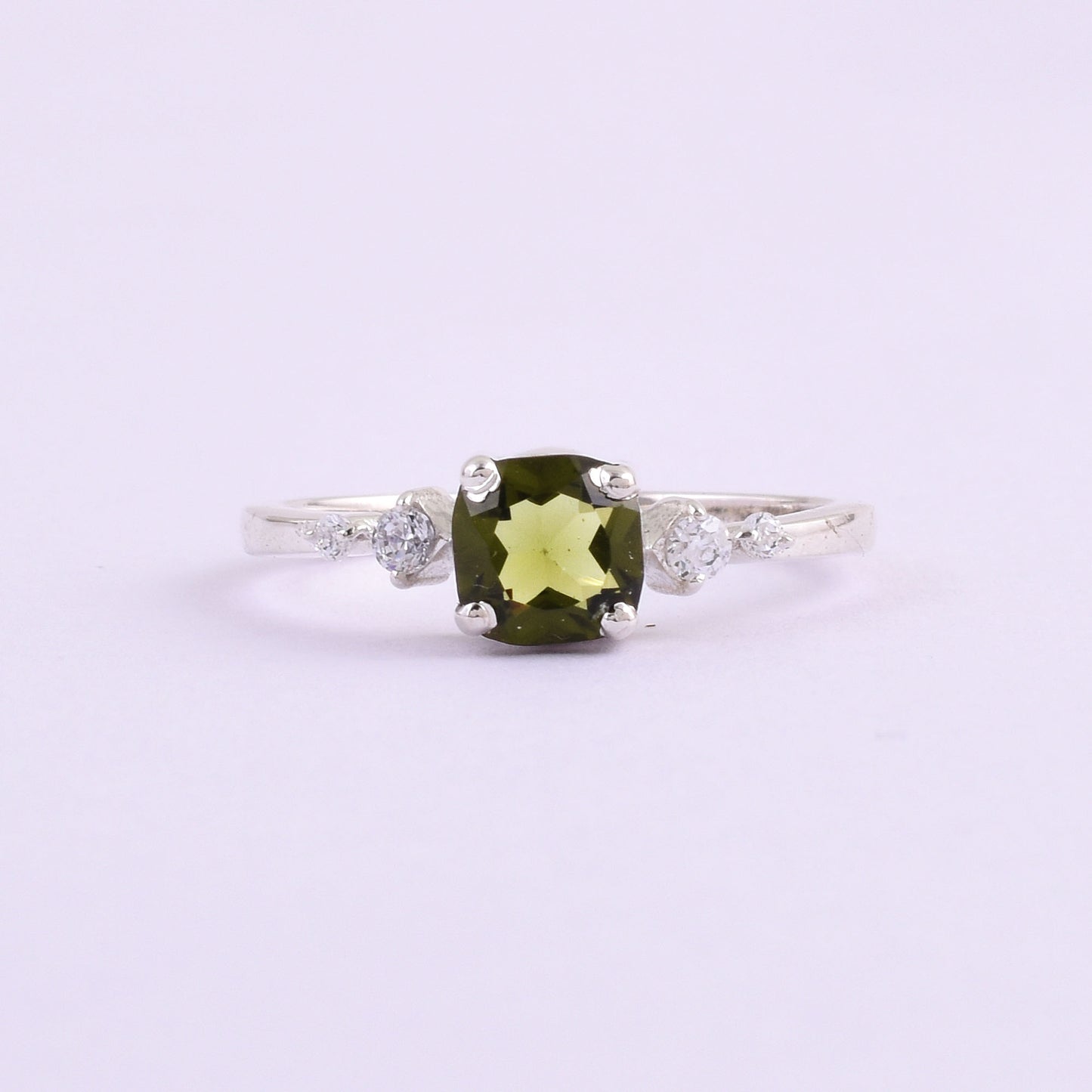 Silverforestaa Moldavite Silver Ring | Exquisite Silver Jewelry