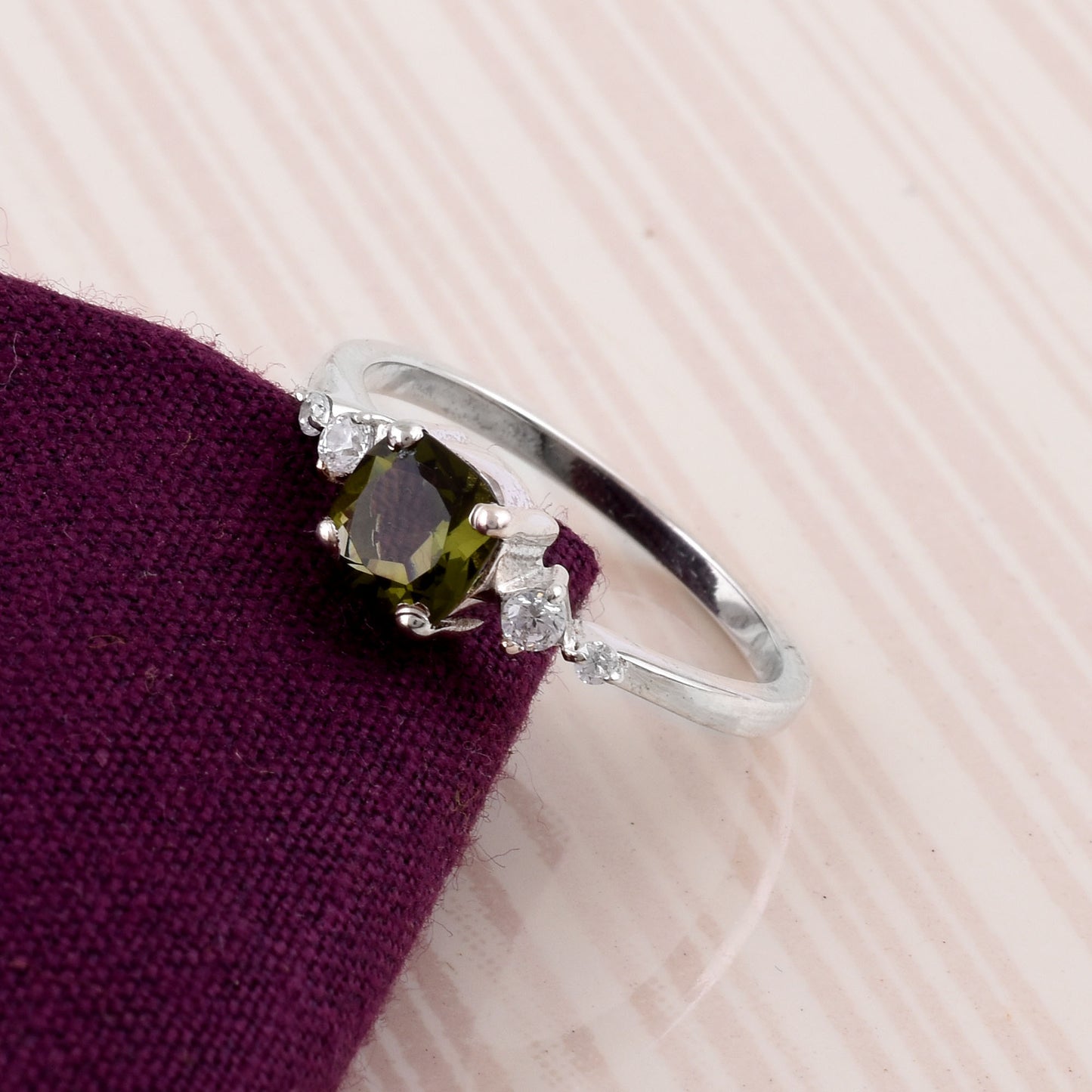 Silverforestaa Moldavite Silver Ring | Exquisite Silver Jewelry