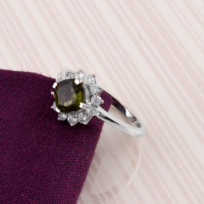 Premium Moldavite Silver Ring | Silverforestaa Collection