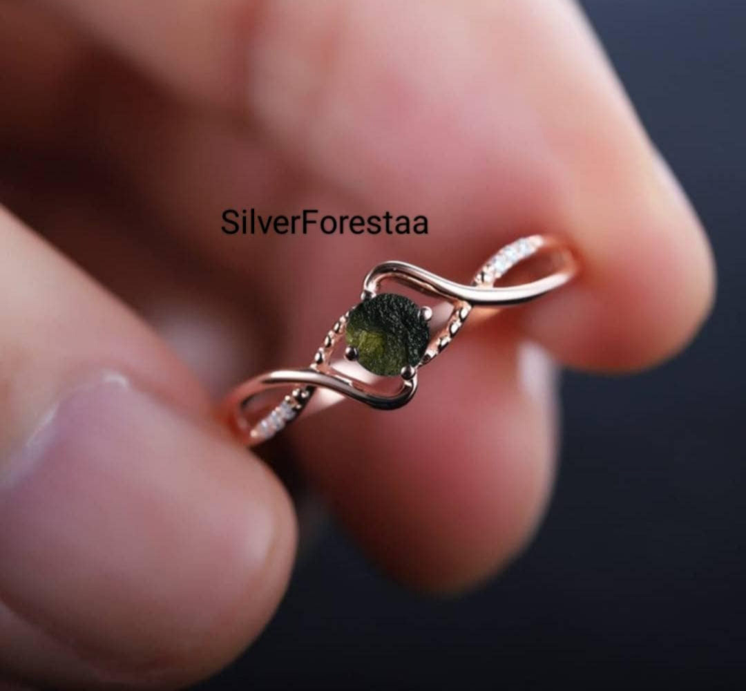 Czech Republic Dainty Moldavite Ring