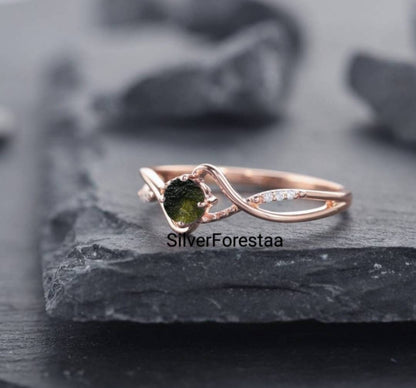 Czech Republic Dainty Moldavite Ring