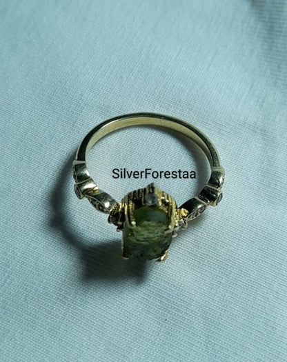 Silverforestaa Moldavite Silver Ring