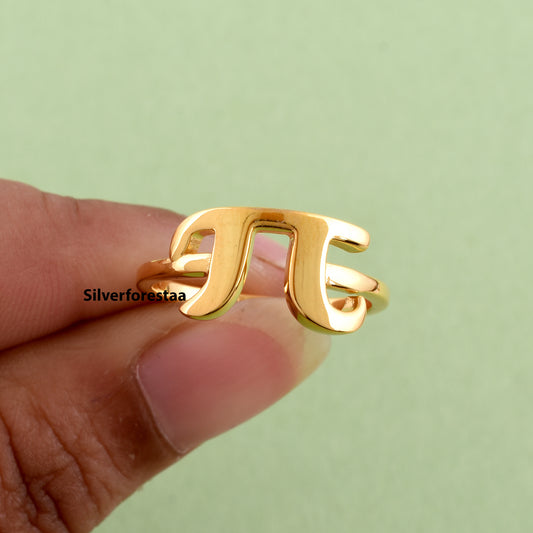 Unique Pie Shape Ring in 925 Sterling Silver – Modern Geometric Design