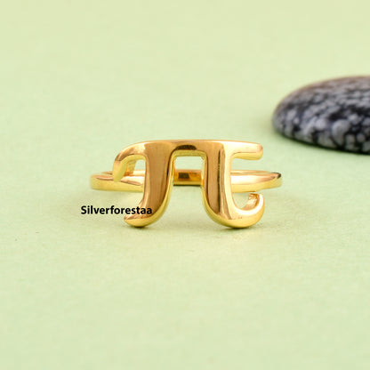 Unique Pie Shape Ring in 925 Sterling Silver – Modern Geometric Design