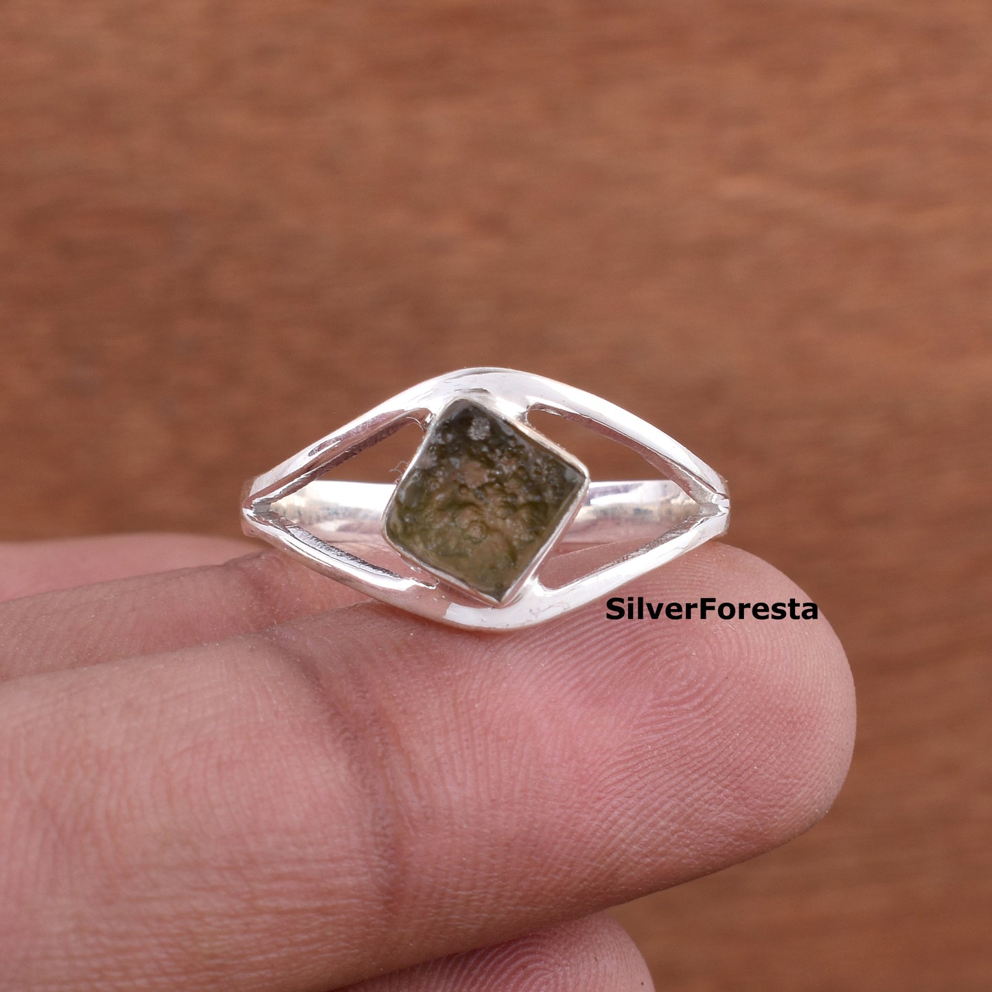 Authentic Moldavite Ring | 925 Silver Healing Ring