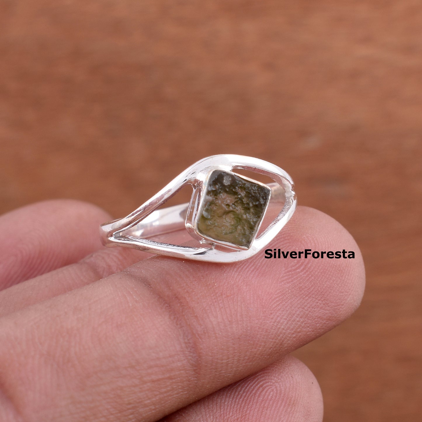 Authentic Moldavite Ring | 925 Silver Healing Ring