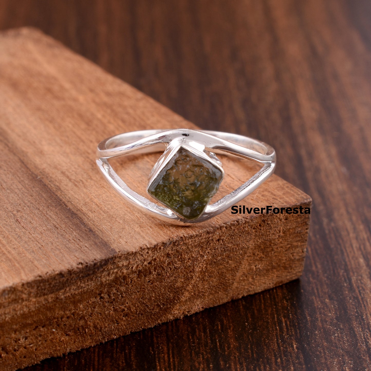 Authentic Moldavite Ring | 925 Silver Healing Ring