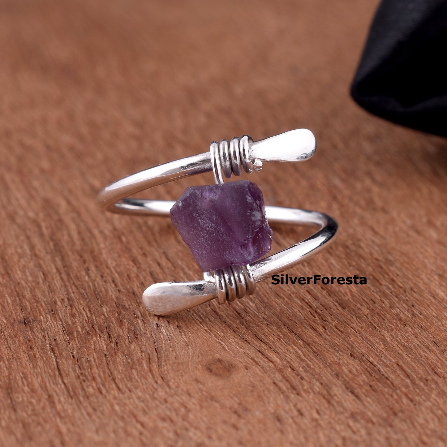 Handcrafted Raw Ruby Gemstone Ring – Sterling Silver Wire Wrap