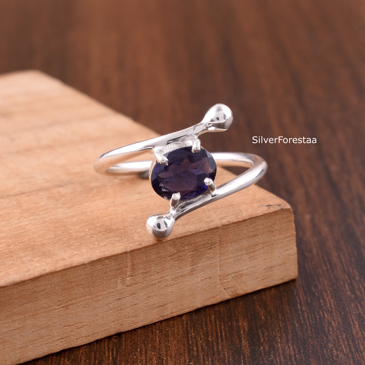 Natural Blue Sapphire Ring 925 Sterling Silver Jewelry