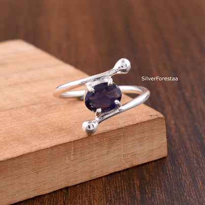 Natural Blue Sapphire Ring 925 Sterling Silver Jewelry