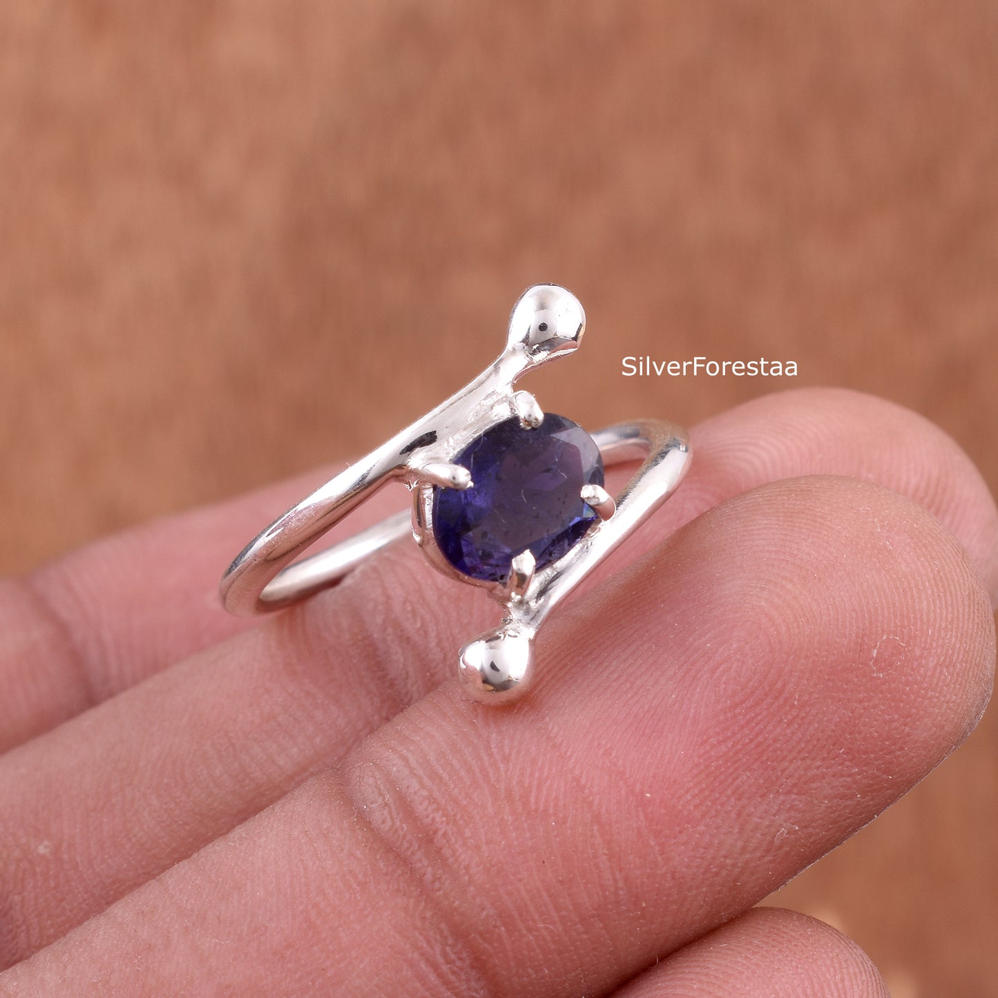 Natural Blue Sapphire Ring 925 Sterling Silver Jewelry