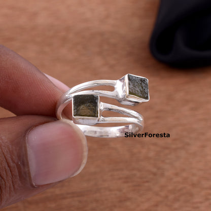 Handcrafted Moldavite Silver Ring - SILVERFORESTAA