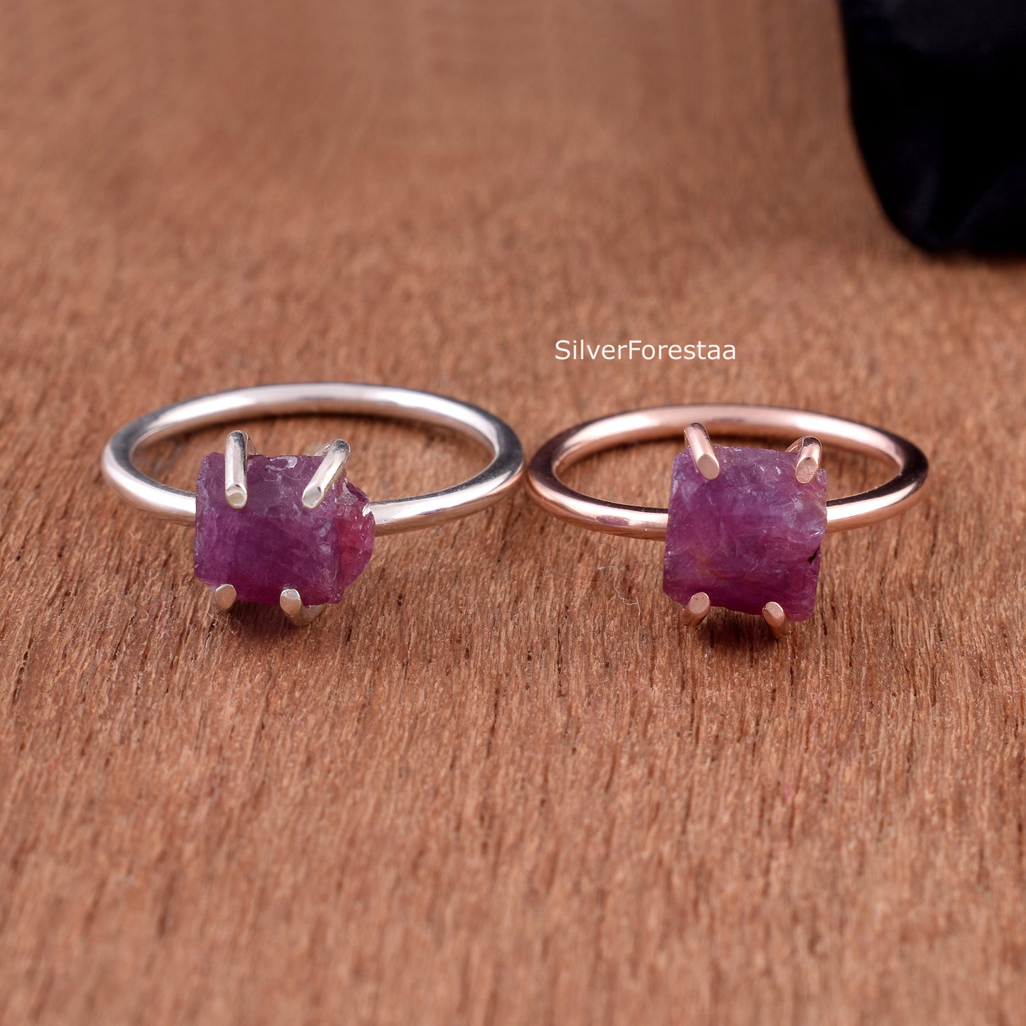 Raw Ruby Ring – Natural Gemstone 925 Sterling Silver Ring