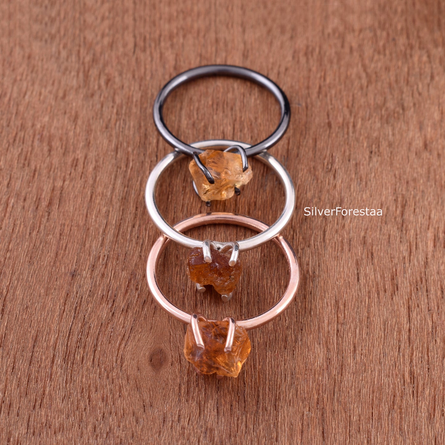 Raw Citrine Ring – Handmade Sterling Silver Gemstone Ring