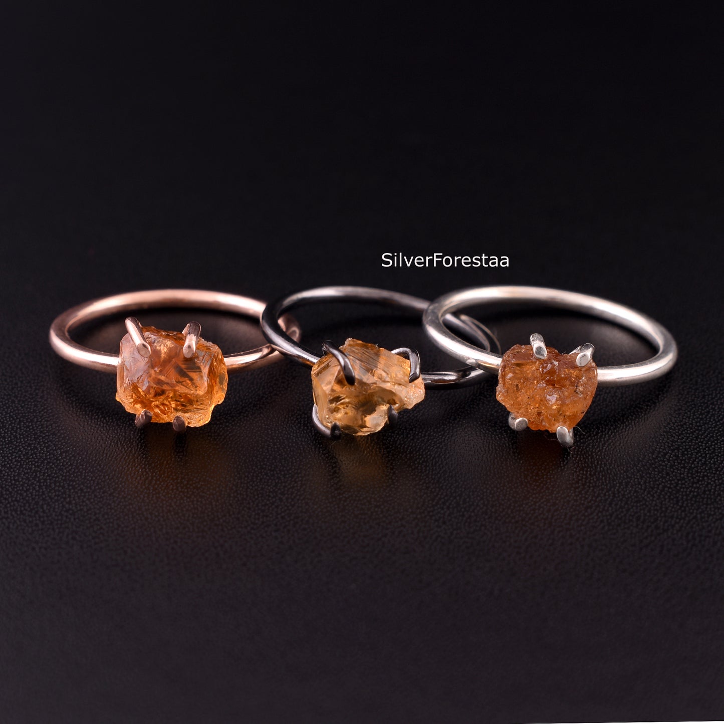 Raw Citrine Ring – Handmade Sterling Silver Gemstone Ring