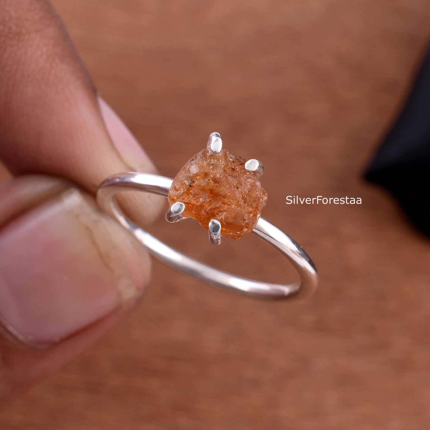 Raw Citrine Ring – Handmade Sterling Silver Gemstone Ring