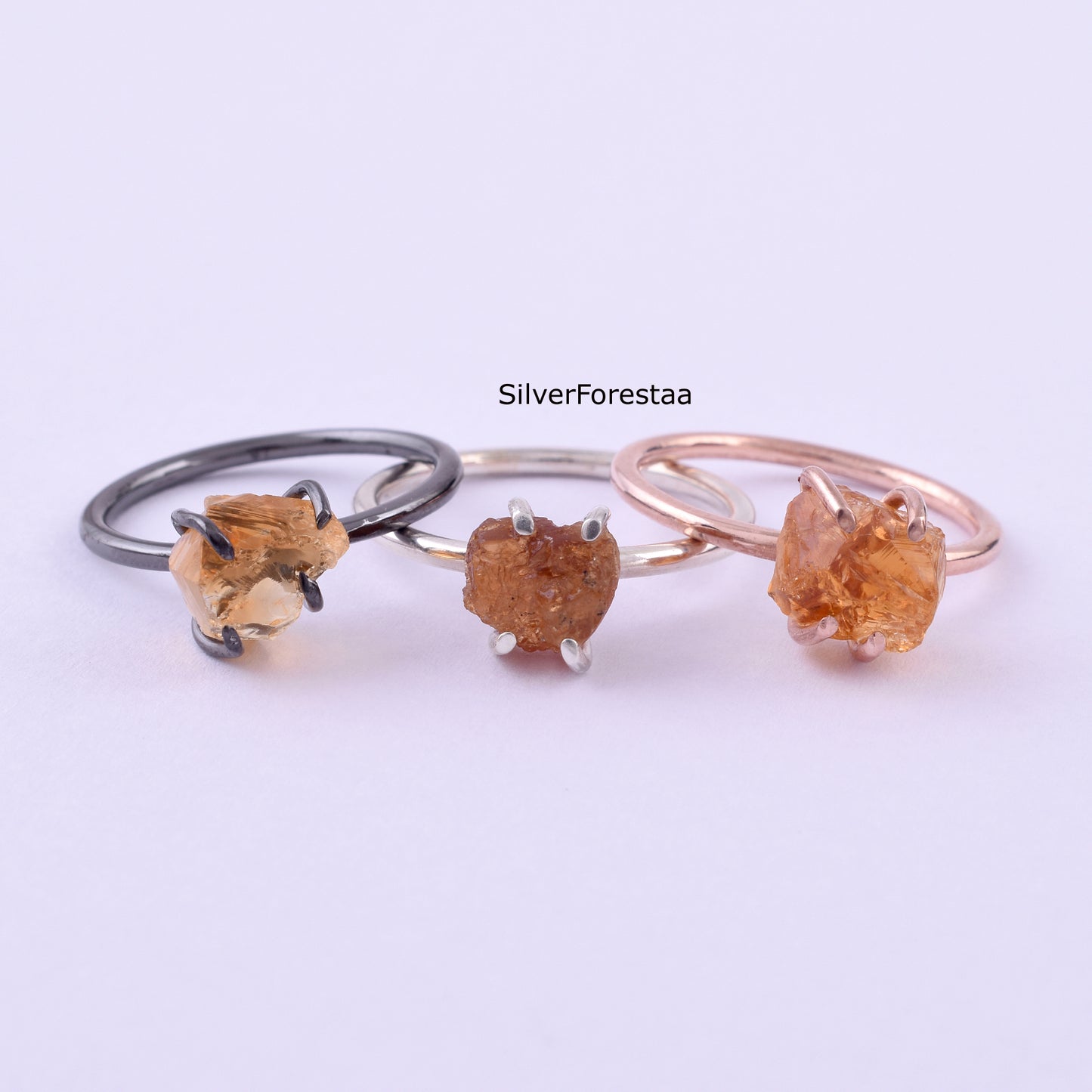 Raw Citrine Ring – Handmade Sterling Silver Gemstone Ring