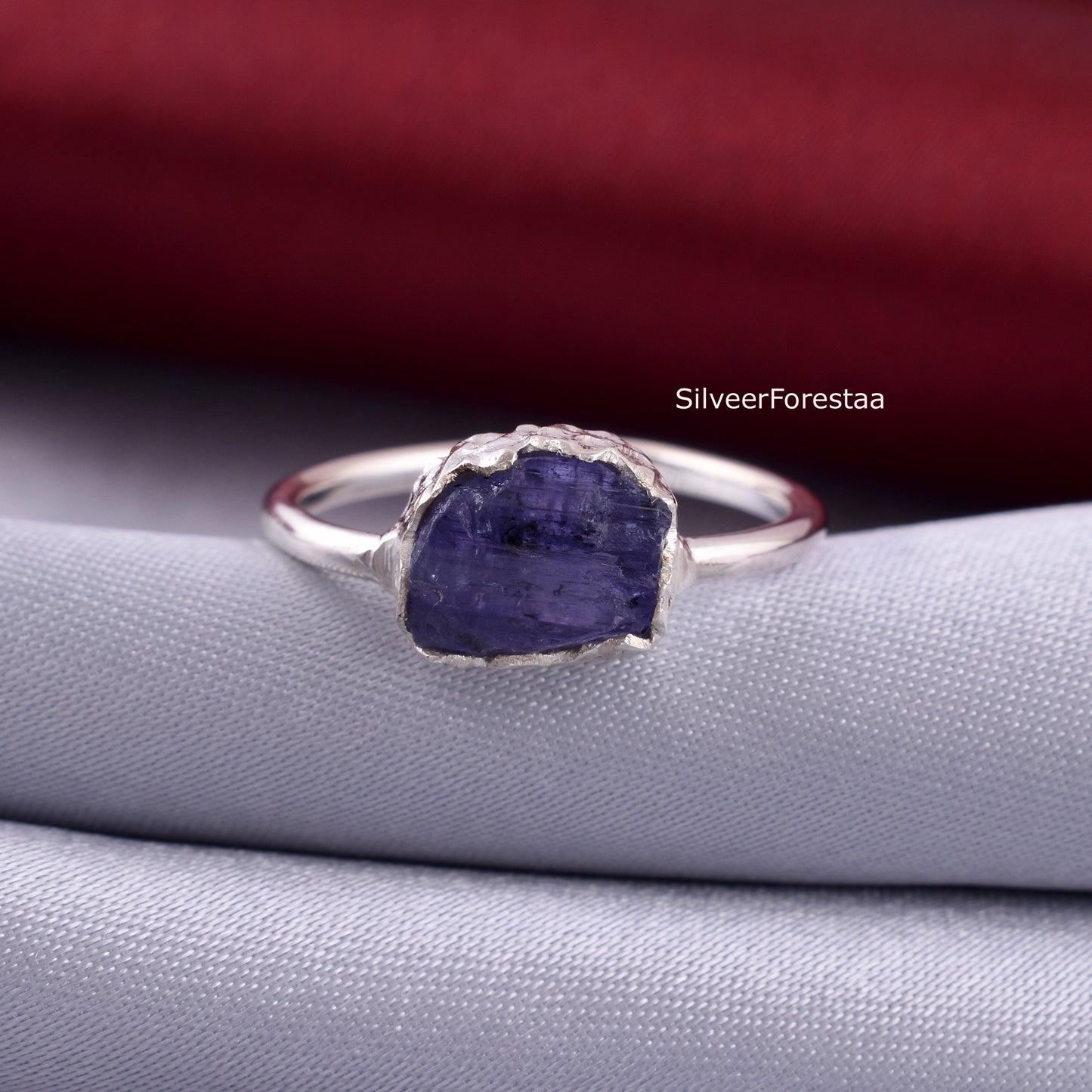 Rough Tanzanite Statement Ring, Gift for Her