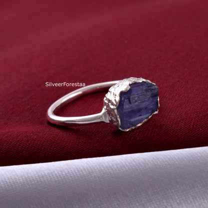 Rough Tanzanite Statement Ring, Gift for Her
