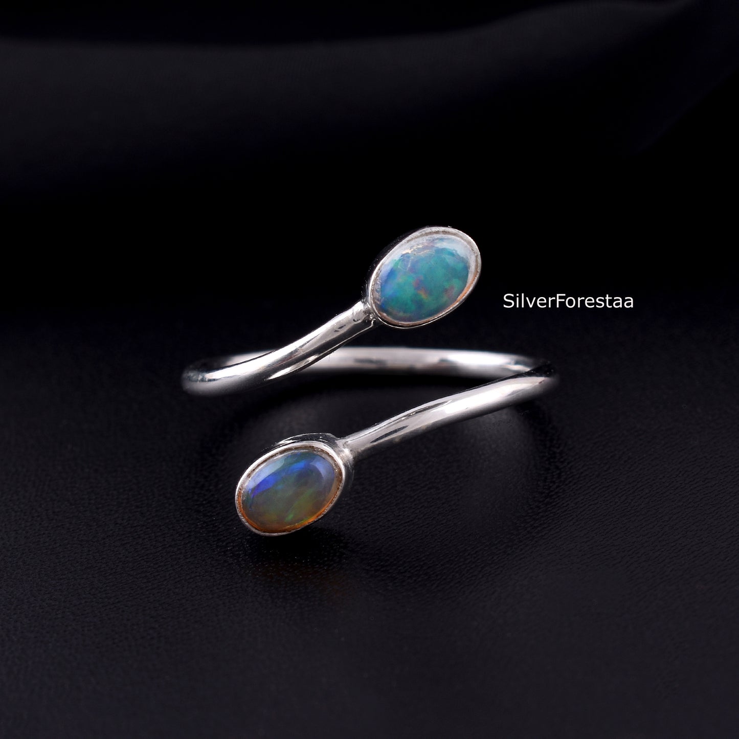 Ethiopian Opal Ring in 925 Sterling Silver