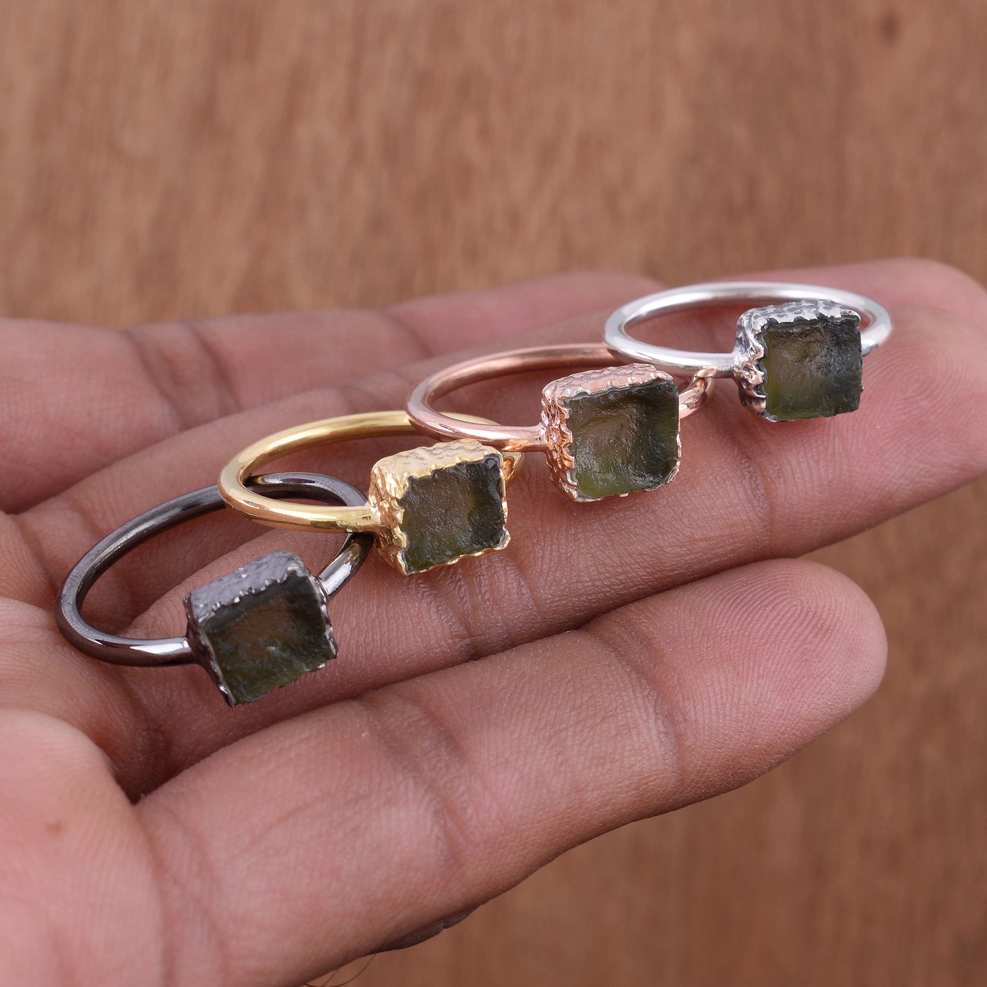 Authentic Moldavite Silver Ring - SILVERFORESTAA