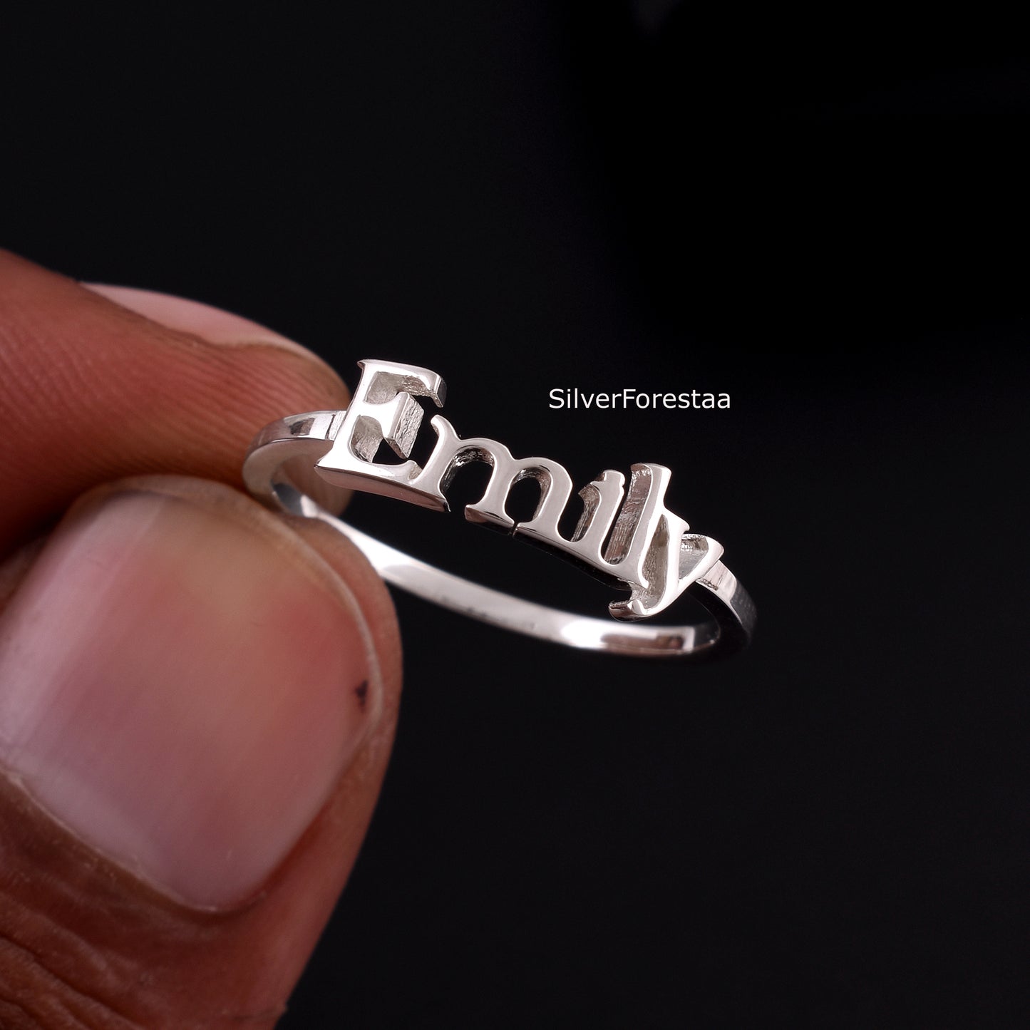 Custom Name Ring – Sterling Silver Personalized Jewelry