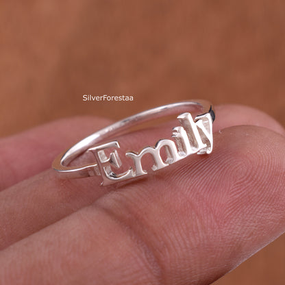 Custom Name Ring – Sterling Silver Personalized Jewelry