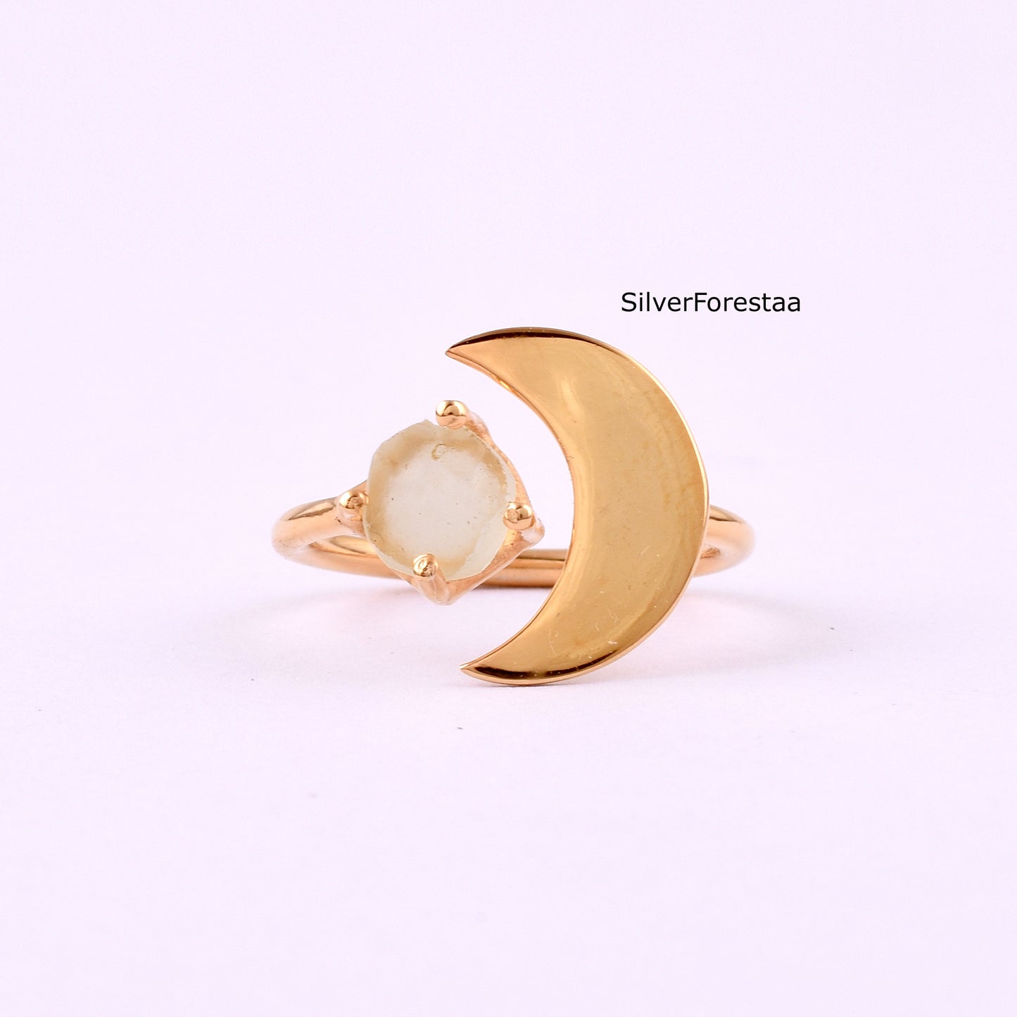 Natural Libyan Tektite Ring – Minimalist Design